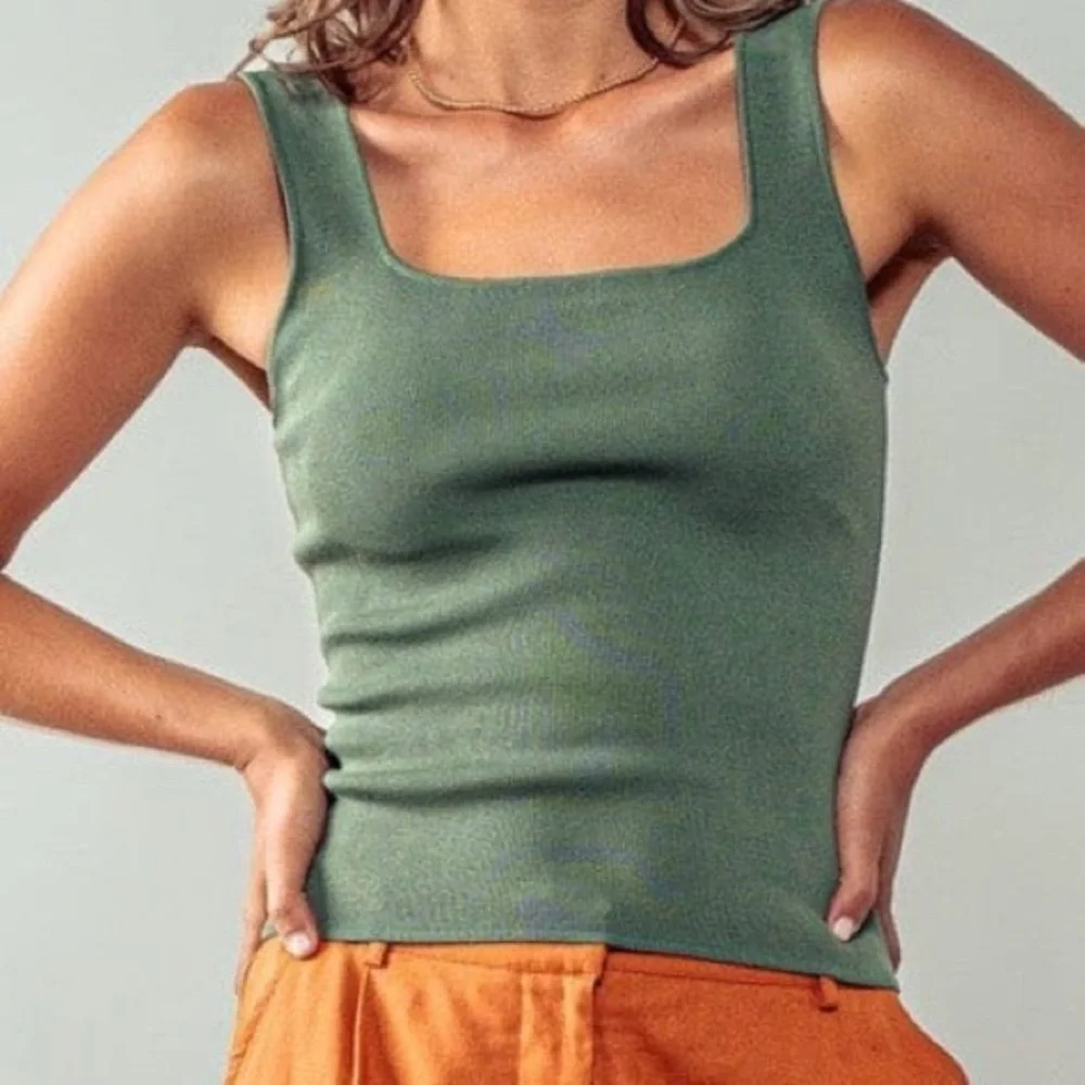 Chic Olive Green Tank Top